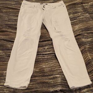 Distressed white Angel Kiss skinny Jeans
